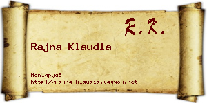 Rajna Klaudia névjegykártya