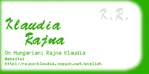 klaudia rajna business card